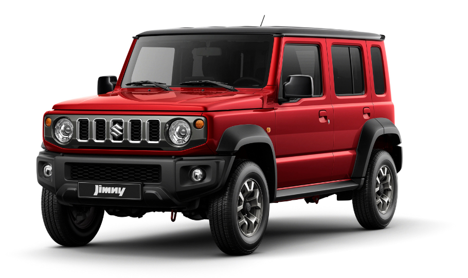 Jimny 5-Door - Sizzling Red Metallic + Bluish Black Pearl